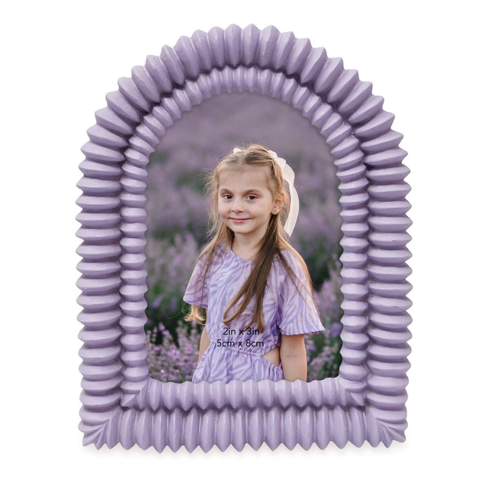 Isaac Jacobs 2x3 Matte Blush Double Bead Arch Photo Frame with Black Fabric Easel, Tabletop, Wall-Mountable, Shelf and Desk, Decorative Art Design, Home Décor (2x3, Matte Blush)