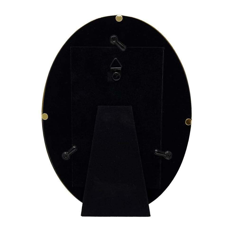 Isaac Jacobs Oval Metal Picture Frame, Classic Photo Frame Made For Tabletop &amp; Hanging Display, Photo Gallery and Wall Art