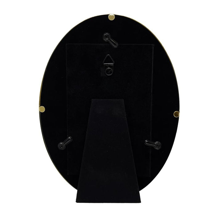 Isaac Jacobs Oval Metal Picture Frame, Classic Photo Frame Made For Tabletop &amp; Hanging Display, Photo Gallery and Wall Art
