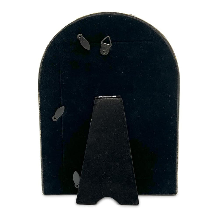 Isaac Jacobs 4x6 Peacock Arch Frame with Easel for Tabletop Display, Decorative Art Design, Home Décor