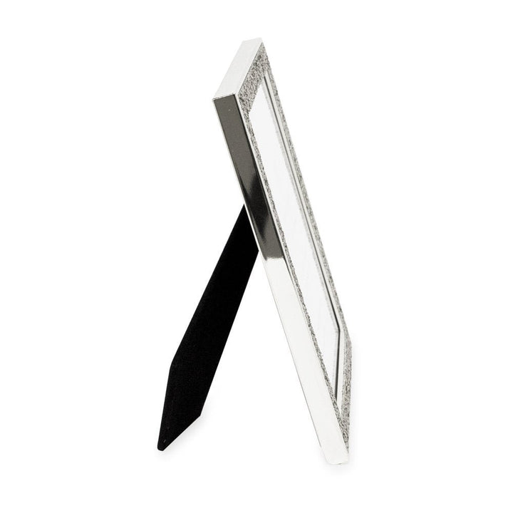 Isaac Jacobs Metal Glitter (Vertical &amp; Horizontal) Picture Frame, with Black Fabric Easel, Wall-Mountable, Made for Tabletop, Counterspace, Shelf and Desk