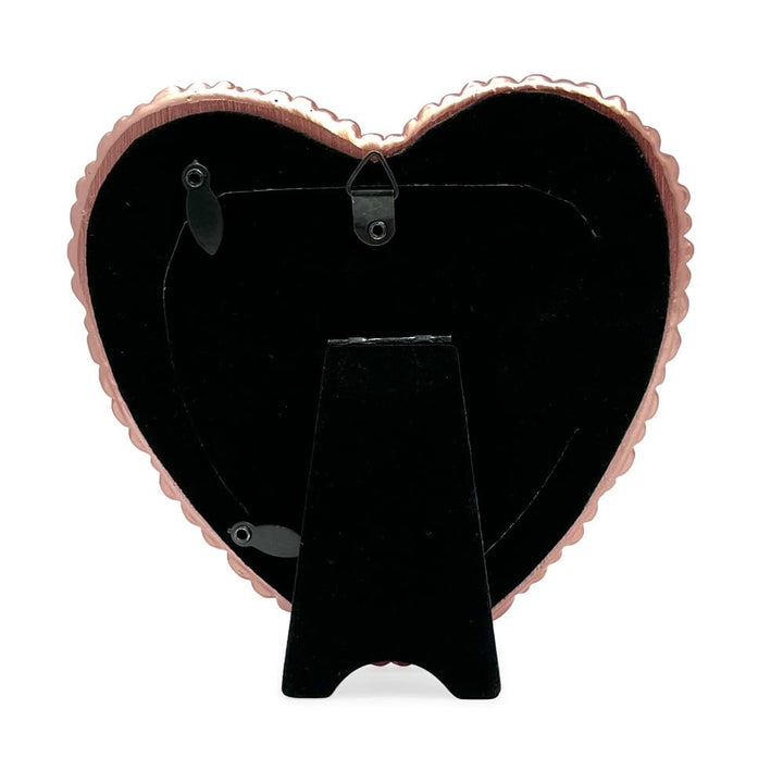 Isaac Jacobs 4x4 Balloon Heart-shaped Picture Frame with Easel &amp; Hook for Tabletop &amp; Wall Display, Decorative Art Design, Home Décor, Gallery Wall, Bookshelf, Desktop Display