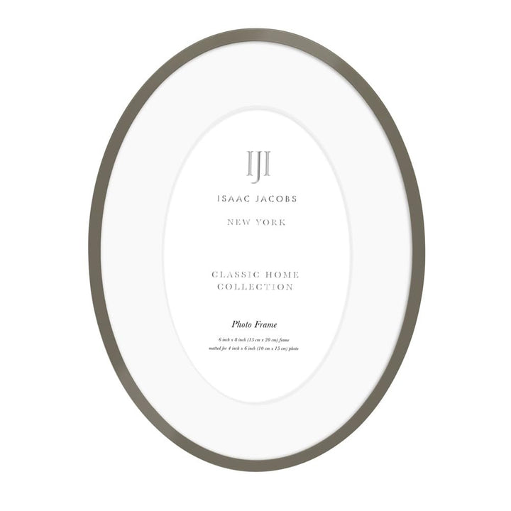 Isaac Jacobs Oval Metal Picture Frame, Classic Photo Frame Made For Tabletop &amp; Hanging Display, Photo Gallery and Wall Art