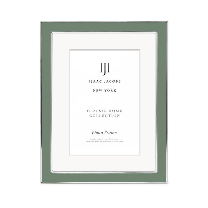 Isaac Jacobs Enamel Picture Frame with Metal Edge with Easel, Tabletop Display, Wall Décor, Photo Gallery