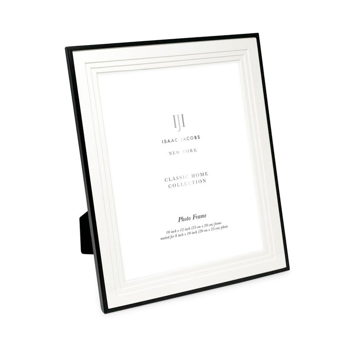 Isaac Jacobs Metal Picture Frame, Triple Matted Classic Metal Photo Frame Made For Tabletop &amp; Hanging Display, Photo Gallery and Wall Art_