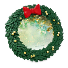 Isaac Jacobs 4x4 Wreath Holiday Picture Frame, Festive Photo Gift for Loved Ones, Tabletop or Wall Display, Elegant Home Decor_#color_green_4x4
