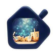 Isaac Jacobs 3x3 Dreidel Picture Frame - Hanukkah Photo Gift for Loved Ones, Holiday Tabletop or Wall Display, Elegant Home Décor_#color_navy_3x3