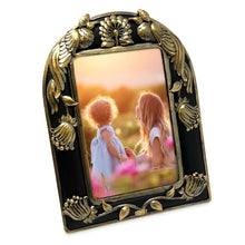 Isaac Jacobs 4x6 Peacock Arch Frame with Easel for Tabletop Display, Decorative Art Design, Home Décor