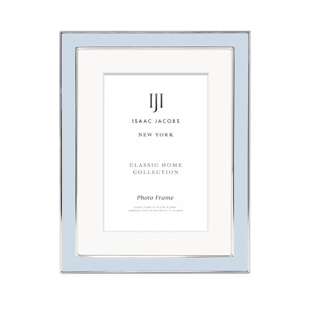 Isaac Jacobs Enamel Picture Frame with Metal Edge with Easel, Tabletop Display, Wall Décor, Photo Gallery