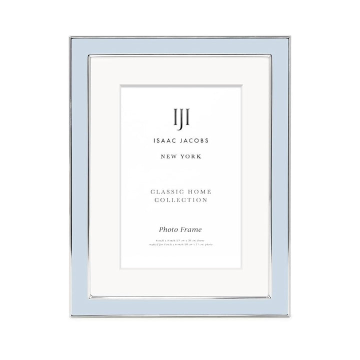 Isaac Jacobs Enamel Picture Frame with Metal Edge with Easel, Tabletop Display, Wall Décor, Photo Gallery