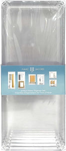 Isaac Jacobs Clear Drawer Organizer Set, Plastic Storage Bin, Multi-Use, Home, Office, Closet, Pantry, Bedroom, Bathroom, Kitchen