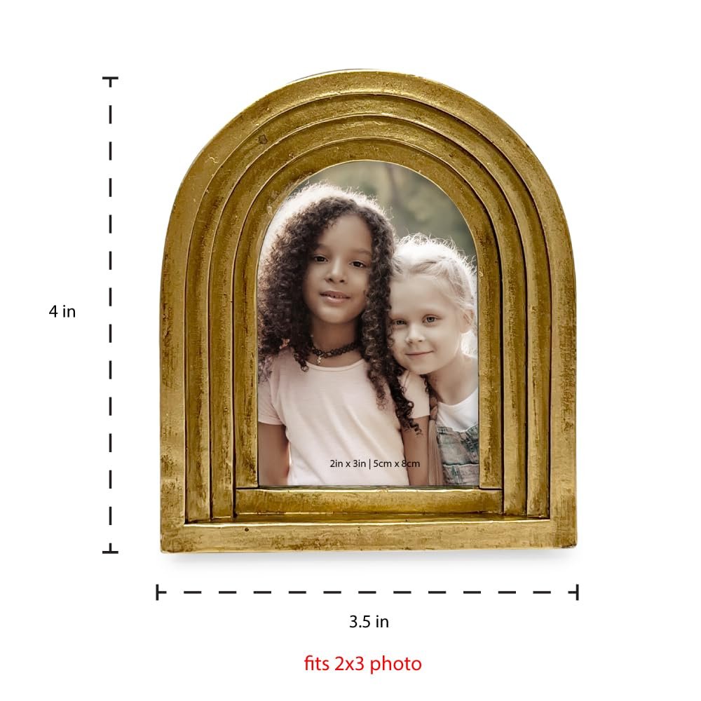 Isaac Jacobs Arc Resin Picture Frame with Gradient Design, Decorative Photo Frame, Tabletop and Wall Display, Hanging Display and Home Decor