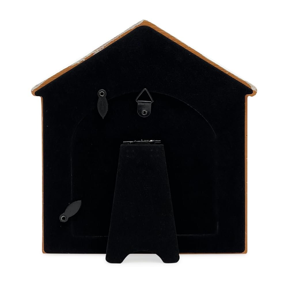 Isaac Jacobs Holiday‑Inspired Gingerbread House Picture Frame, Glitter Resin Picture Frame, Tabletop or Wall Display, Home Décor_