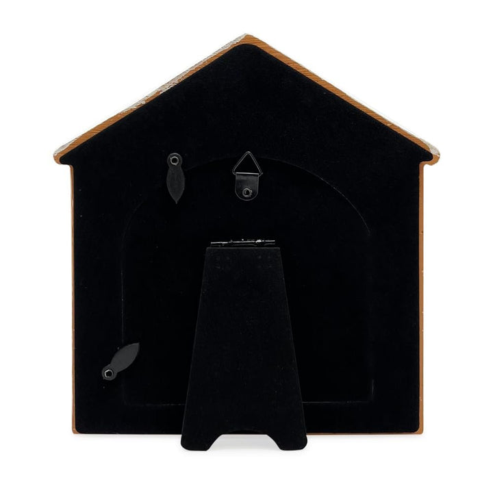 Isaac Jacobs Holiday‑Inspired Gingerbread House Picture Frame, Glitter Resin Picture Frame, Tabletop or Wall Display, Home Décor_