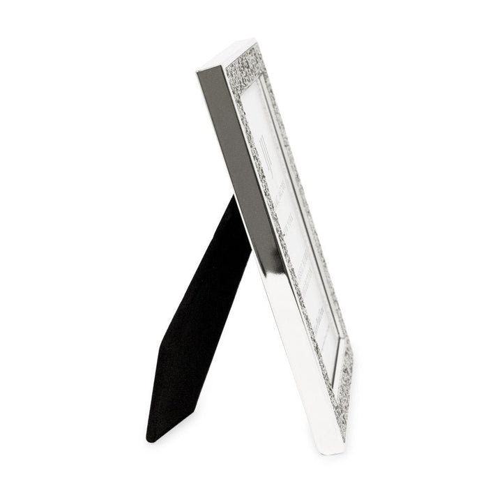 Isaac Jacobs Metal Glitter (Vertical &amp; Horizontal) Picture Frame, with Black Fabric Easel, Wall-Mountable, Made for Tabletop, Counterspace, Shelf and Desk