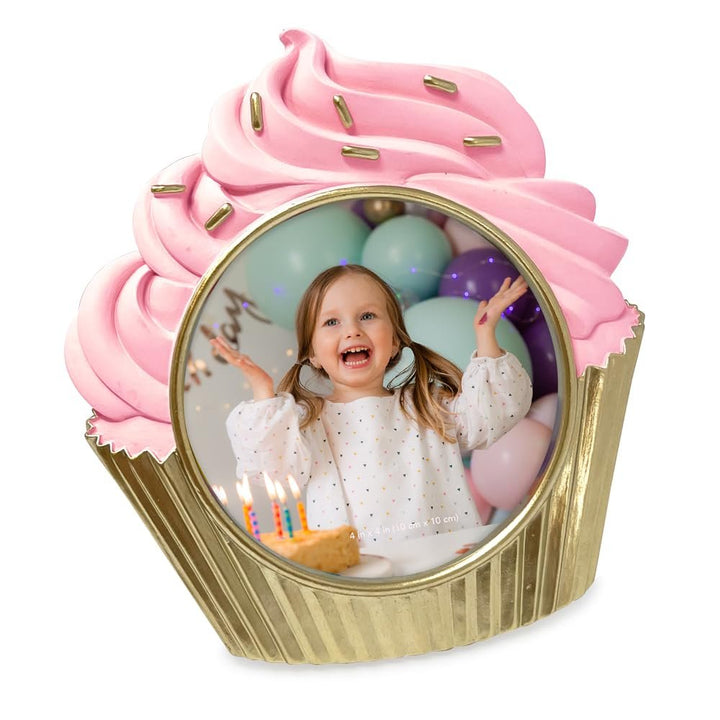 Isaac Jacobs 4x4 Cupcake Frame with Easel for Tabletop Display, Decorative Art Design, Home Décor_