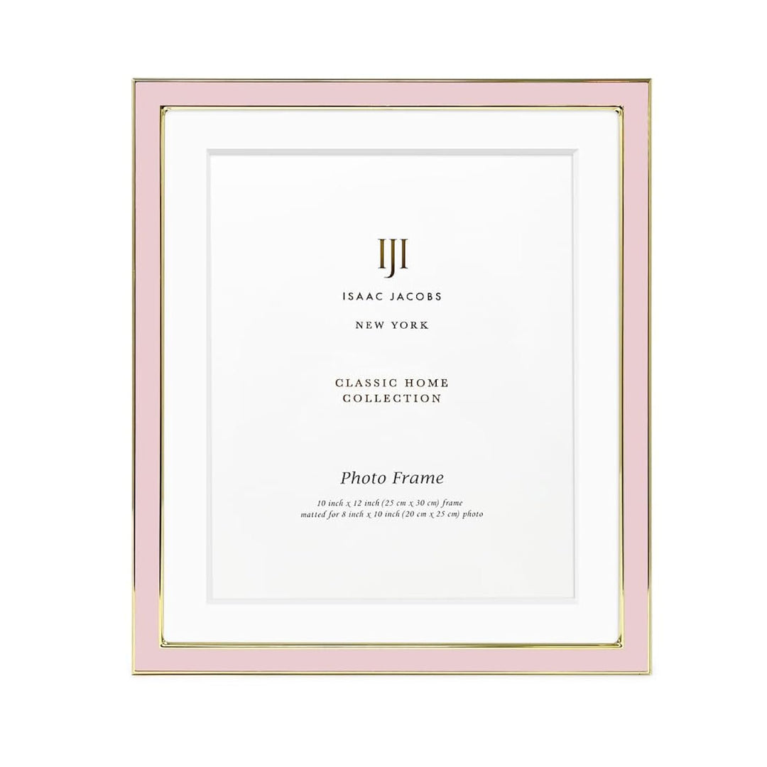 Isaac Jacobs Enamel Picture Frame with Metal Edge with Easel, Tabletop Display, Wall Décor, Photo Gallery