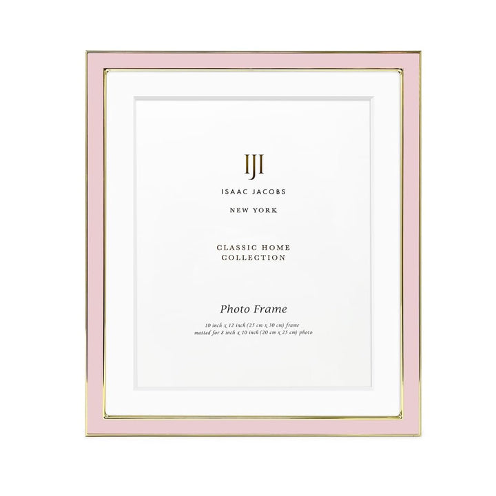 Isaac Jacobs Enamel Picture Frame with Metal Edge with Easel, Tabletop Display, Wall Décor, Photo Gallery