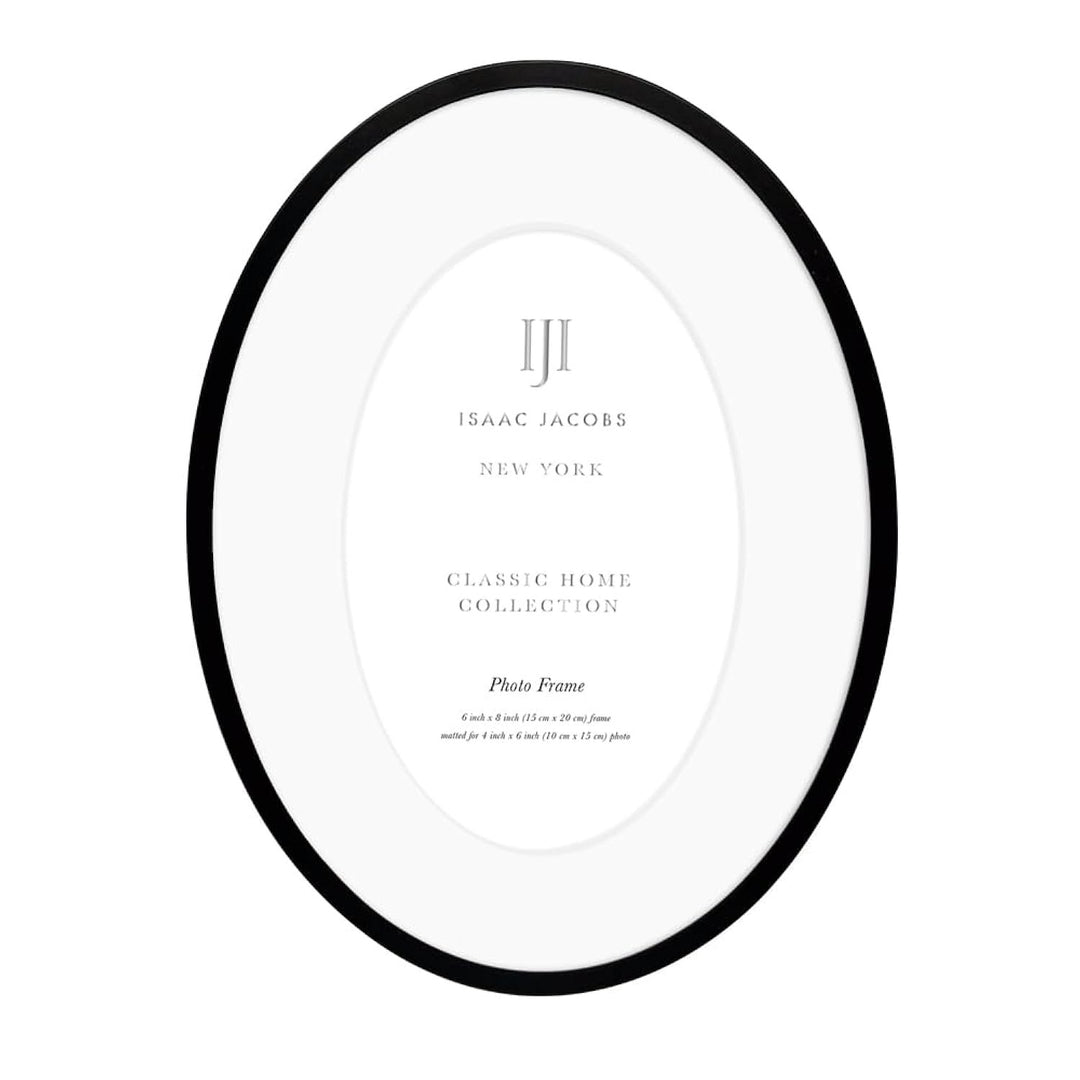 Isaac Jacobs Oval Metal Picture Frame, Classic Photo Frame Made For Tabletop &amp; Hanging Display, Photo Gallery and Wall Art