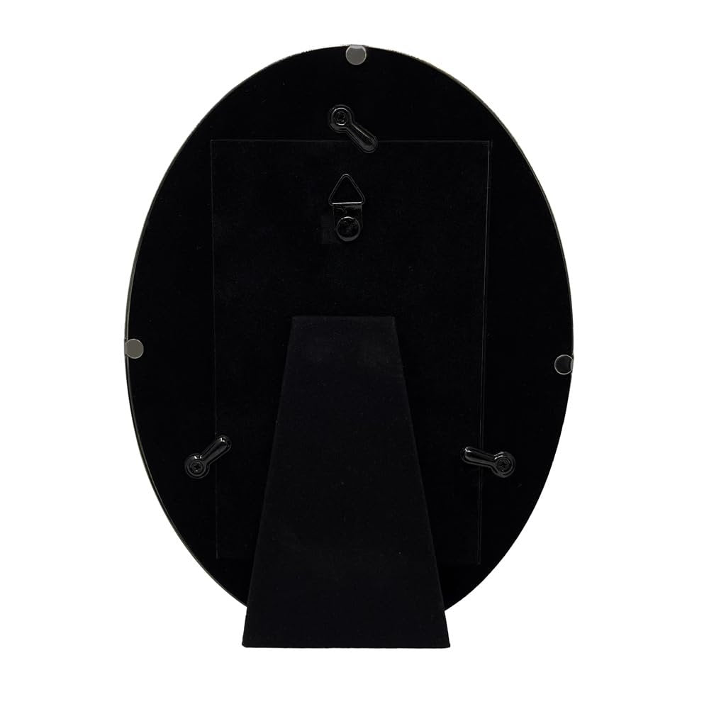 Isaac Jacobs Oval Metal Picture Frame, Classic Photo Frame Made For Tabletop &amp; Hanging Display, Photo Gallery and Wall Art