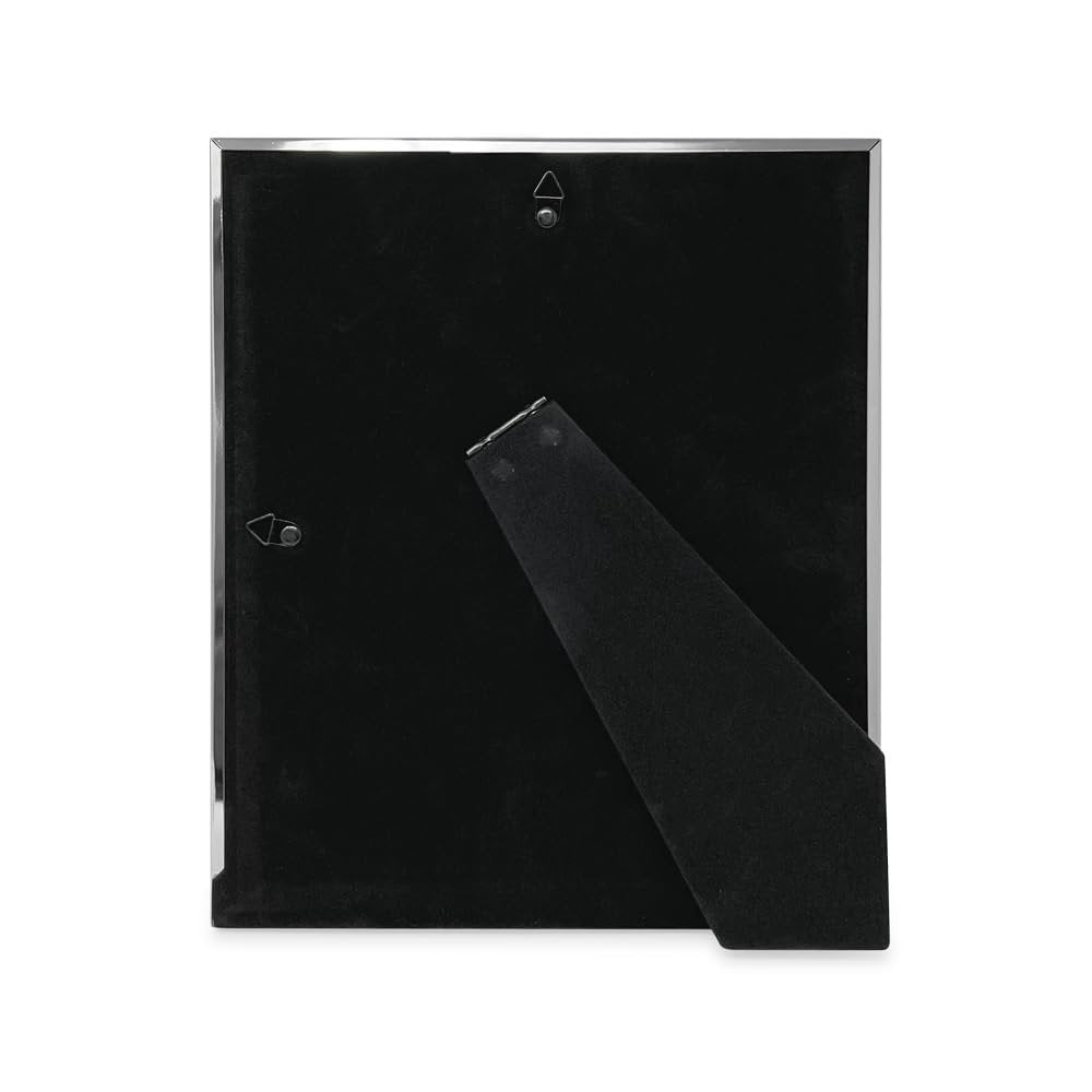 Isaac Jacobs Enamel Picture Frame with Metal Edge with Easel, Tabletop Display, Wall Décor, Photo Gallery
