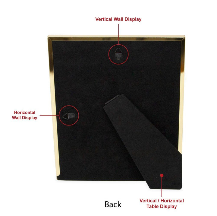 Isaac Jacobs Metal Glitter (Vertical &amp; Horizontal) Picture Frame, with Black Fabric Easel, Wall-Mountable, Made for Tabletop, Counterspace, Shelf and Desk