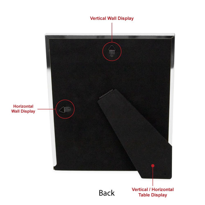 Isaac Jacobs Metal Glitter (Vertical &amp; Horizontal) Picture Frame, with Black Fabric Easel, Wall-Mountable, Made for Tabletop, Counterspace, Shelf and Desk