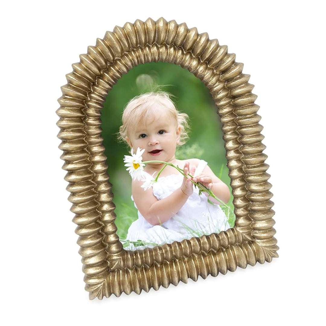 Isaac Jacobs 2x3 Matte Blush Double Bead Arch Photo Frame with Black Fabric Easel, Tabletop, Wall-Mountable, Shelf and Desk, Decorative Art Design, Home Décor (2x3, Matte Blush)