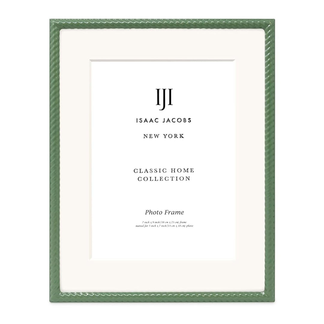 Isaac Jacobs Metal Rope Border Picture Frame, Horizontal &amp; Vertical for Tabletop and Wall Display, Home Decor, Metal Frame