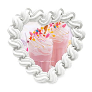 Isaac Jacobs 4x4 Glossy Frosting Heart-shaped Picture Frame with Easel & Hook for Tabletop & Wall Display, Decorative Art Design, Home Décor, Gallery Wall, Desktop Display