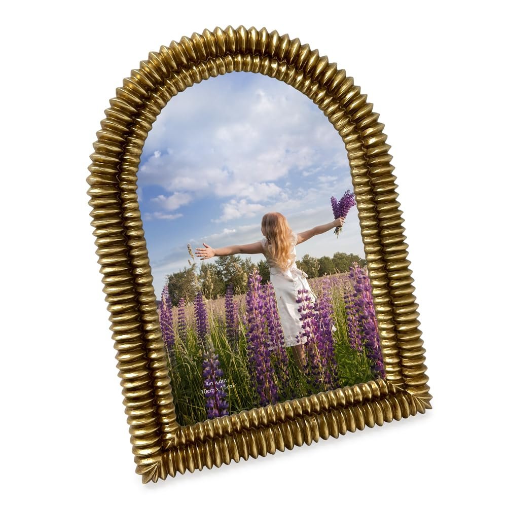 Isaac Jacobs 2x3 Matte Blush Double Bead Arch Photo Frame with Black Fabric Easel, Tabletop, Wall-Mountable, Shelf and Desk, Decorative Art Design, Home Décor (2x3, Matte Blush)