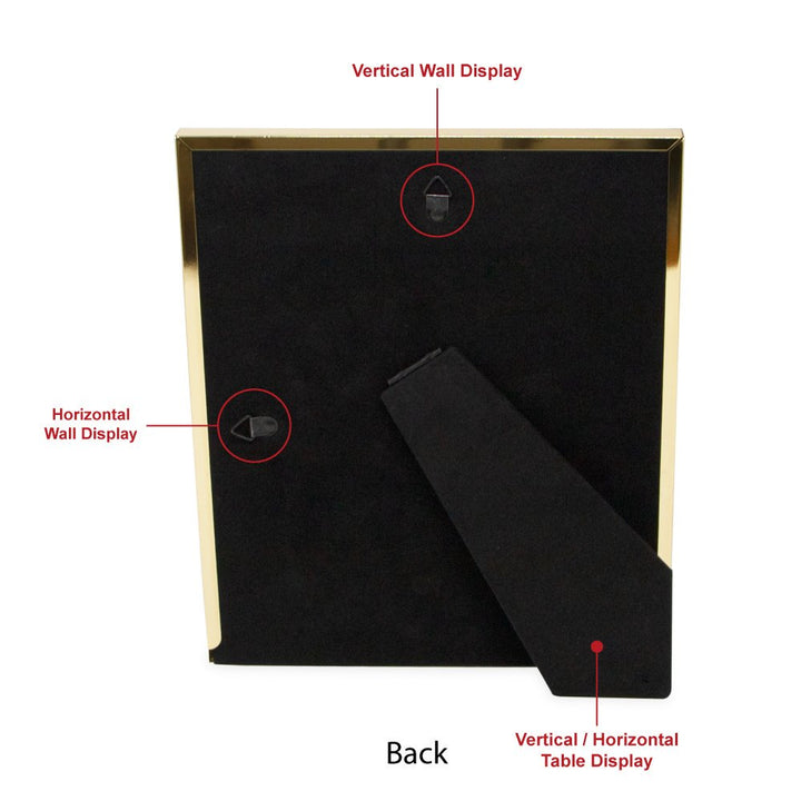 Isaac Jacobs Metal Glitter (Vertical &amp; Horizontal) Picture Frame, with Black Fabric Easel, Wall-Mountable, Made for Tabletop, Counterspace, Shelf and Desk