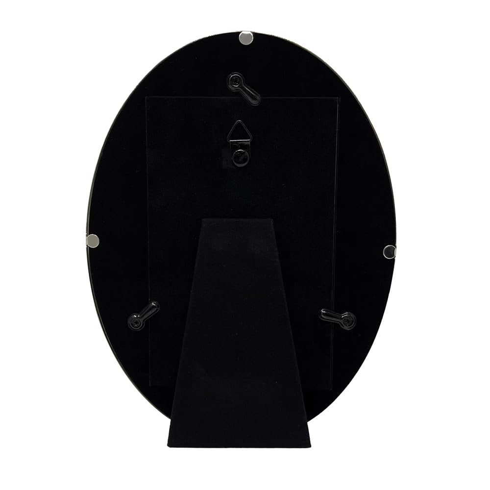 Isaac Jacobs Oval Metal Picture Frame, Classic Photo Frame Made For Tabletop &amp; Hanging Display, Photo Gallery and Wall Art
