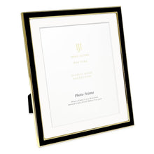 Isaac Jacobs Enamel Picture Frame with Metal Edge with Easel, Tabletop Display, Wall Décor, Photo Gallery