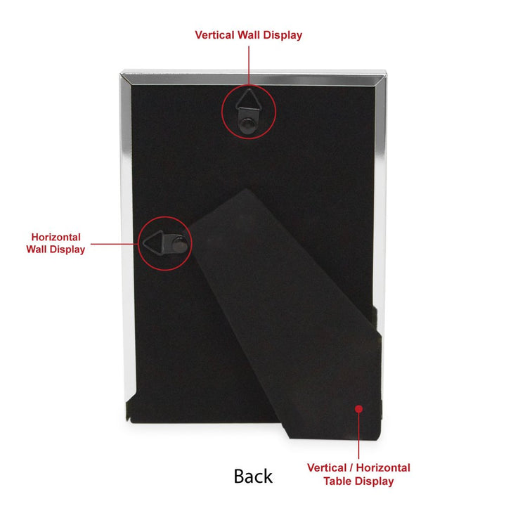Isaac Jacobs Metal Glitter (Vertical &amp; Horizontal) Picture Frame, with Black Fabric Easel, Wall-Mountable, Made for Tabletop, Counterspace, Shelf and Desk