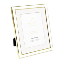 Isaac Jacobs Enamel Picture Frame with Metal Edge with Easel, Tabletop Display, Wall Décor, Photo Gallery