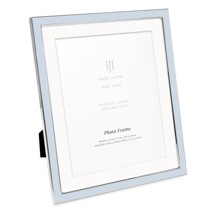 Isaac Jacobs Enamel Picture Frame with Metal Edge with Easel, Tabletop Display, Wall Décor, Photo Gallery