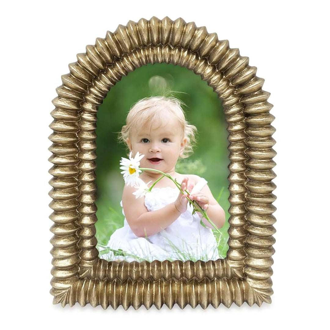 Isaac Jacobs 2x3 Matte Blush Double Bead Arch Photo Frame with Black Fabric Easel, Tabletop, Wall-Mountable, Shelf and Desk, Decorative Art Design, Home Décor (2x3, Matte Blush)