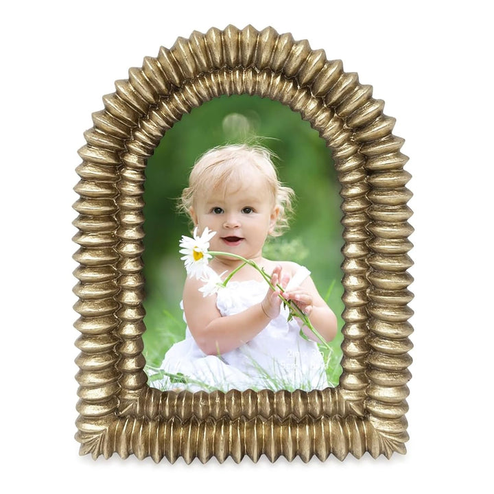 Isaac Jacobs 2x3 Matte Blush Double Bead Arch Photo Frame with Black Fabric Easel, Tabletop, Wall-Mountable, Shelf and Desk, Decorative Art Design, Home Décor (2x3, Matte Blush)