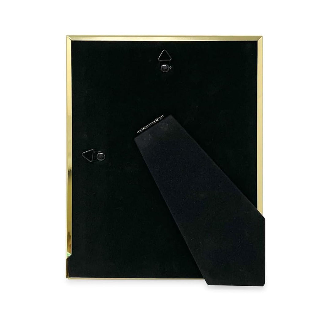 Isaac Jacobs Enamel Picture Frame with Metal Edge with Easel, Tabletop Display, Wall Décor, Photo Gallery