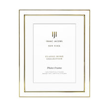 Isaac Jacobs Enamel Picture Frame with Metal Edge with Easel, Tabletop Display, Wall Décor, Photo Gallery