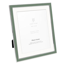 Isaac Jacobs Enamel Picture Frame with Metal Edge with Easel, Tabletop Display, Wall Décor, Photo Gallery