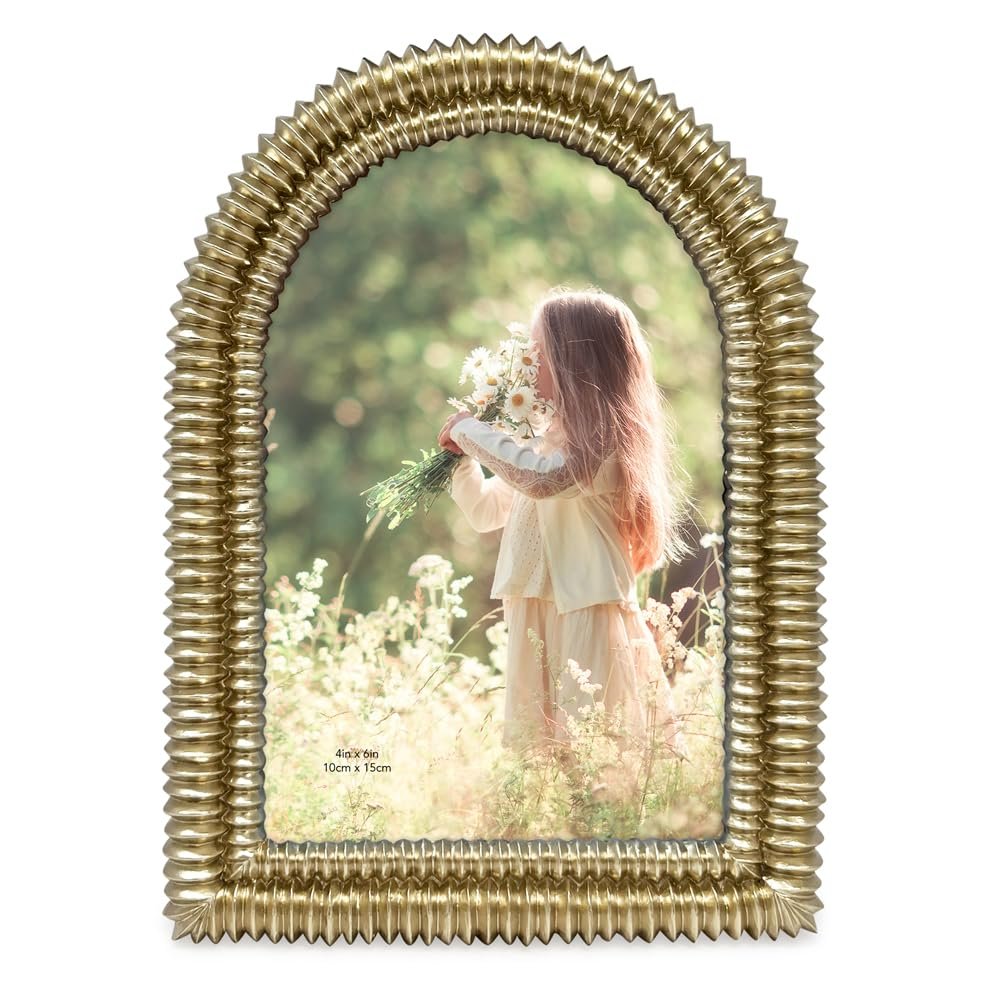 Isaac Jacobs 2x3 Matte Blush Double Bead Arch Photo Frame with Black Fabric Easel, Tabletop, Wall-Mountable, Shelf and Desk, Decorative Art Design, Home Décor (2x3, Matte Blush)