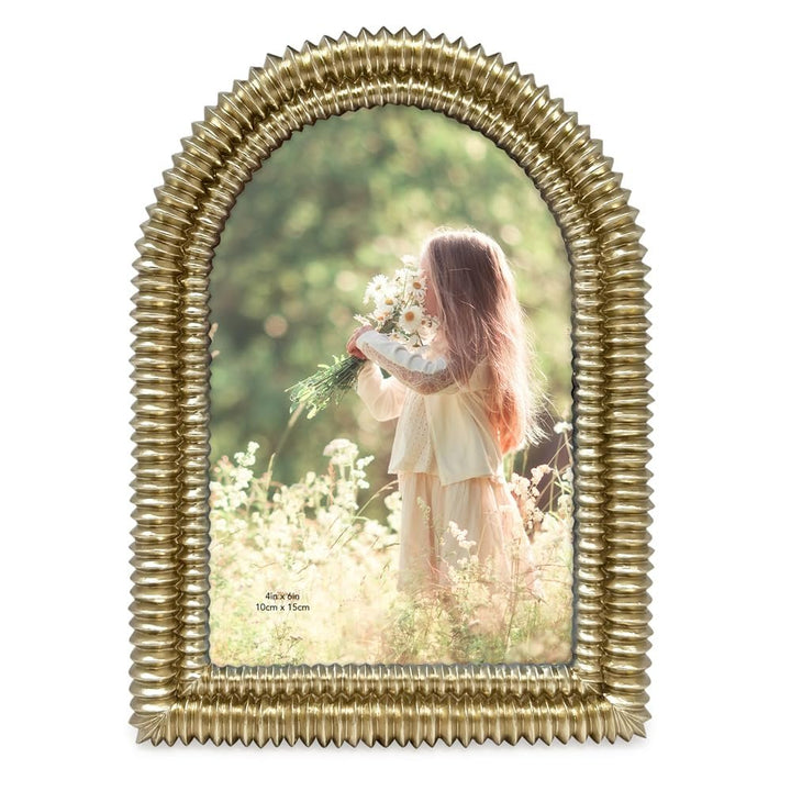 Isaac Jacobs 2x3 Matte Blush Double Bead Arch Photo Frame with Black Fabric Easel, Tabletop, Wall-Mountable, Shelf and Desk, Decorative Art Design, Home Décor (2x3, Matte Blush)