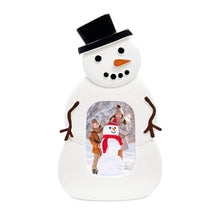 Isaac Jacobs 2x3 Holiday‑Inspired White Snowman Picture Frame, Vertical Resin Frame, Tabletop or Wall Display, Home Décor (White, Holds 2x3 Photos)