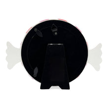 Isaac Jacobs 4x4 Peppermint Round Picture Frame - Resin, Holiday-Inspired Décor for Tabletop or Wall Display, Holiday Gift, Home Décor