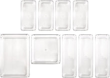 Isaac Jacobs Clear Drawer Organizer Set, Plastic Storage Bin, Multi-Use, Home, Office, Closet, Pantry, Bedroom, Bathroom, Kitchen