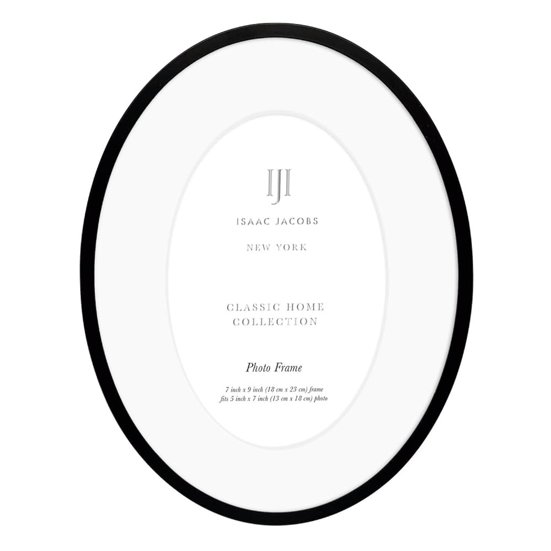 Isaac Jacobs Oval Metal Picture Frame, Classic Photo Frame Made For Tabletop &amp; Hanging Display, Photo Gallery and Wall Art