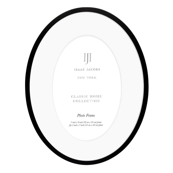 Isaac Jacobs Oval Metal Picture Frame, Classic Photo Frame Made For Tabletop &amp; Hanging Display, Photo Gallery and Wall Art