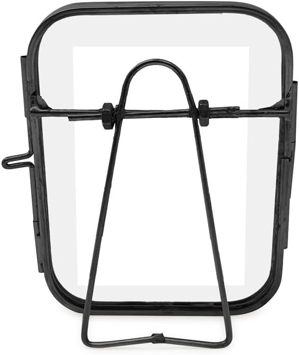 Isaac Jacobs Vintage Style, Round-Edged Brass &amp; Glass Metal Floating Picture Frame with Locket Closure (Horizontal), Made for Tabletop Display